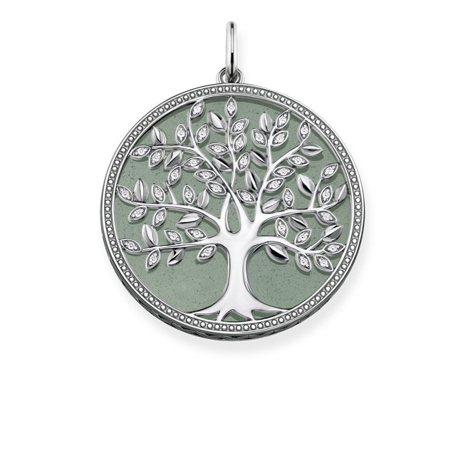 Thomas Sabo Sterling Silver Glam & Soul Anhänger Grüner Tree of Love - PE760-909-6