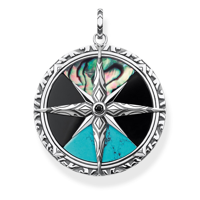 Thomas Sabo sterling silver rebel at heart pendant Compass large - PE834-979-7