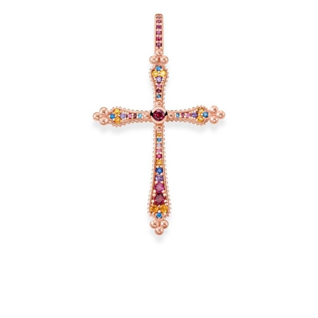 Thomas Sabo sterling silver glam & soul pendant royalty cross - PE768-068-7