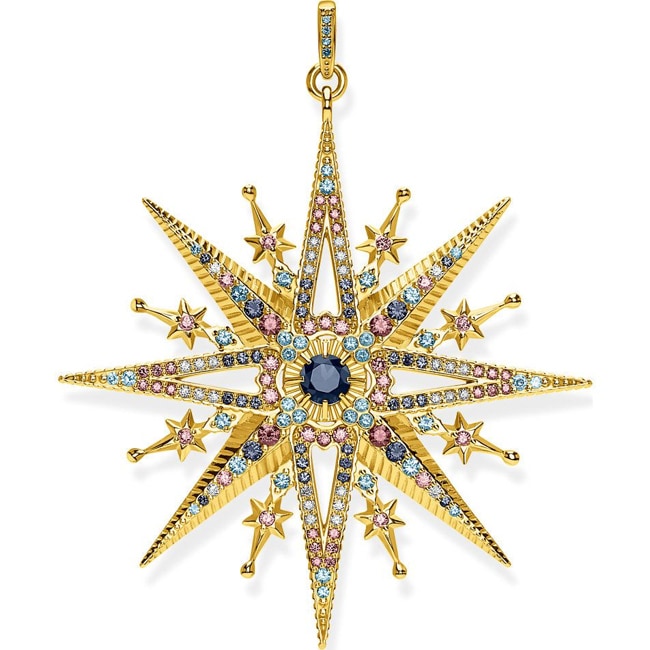 Thomas Sabo sterling silver glam & soul pendant royalty star gold - PE820-959-7