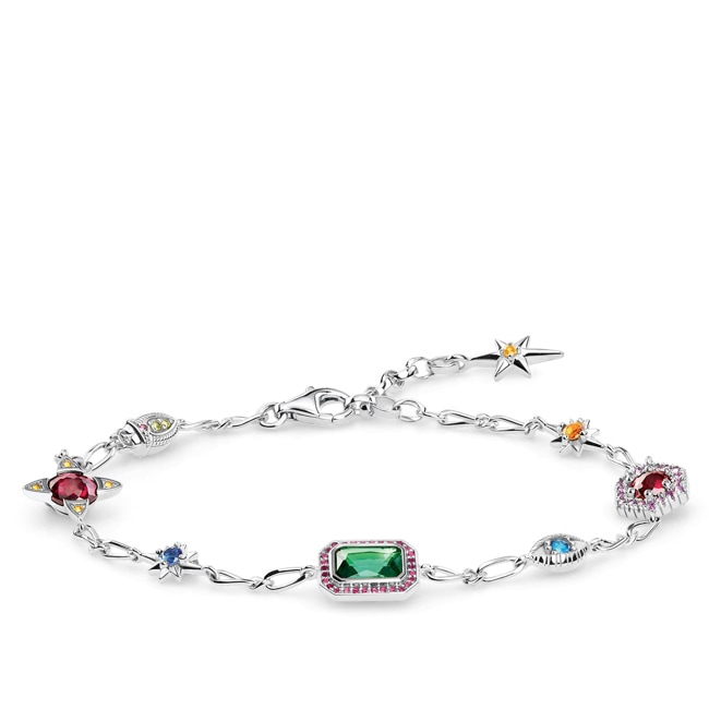 zartes silbernes Armband blau gr/ün mix
