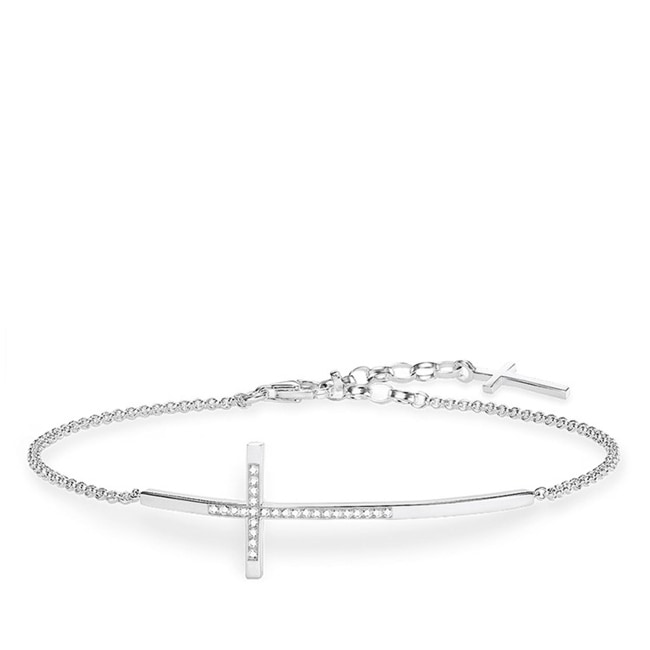 Thomas Sabo sterling silver glam & soul bracelet cross - D_A0025-725-14-L19v