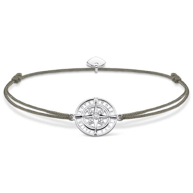 Thomas Sabo sterling silver glam & soul bracelet little secret Compass Faith Love Hope - LS078-401-5-L20v