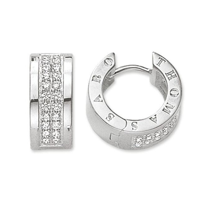 Thomas Sabo sterling silver glam & soul Creoles Classic white - CR533-051-14