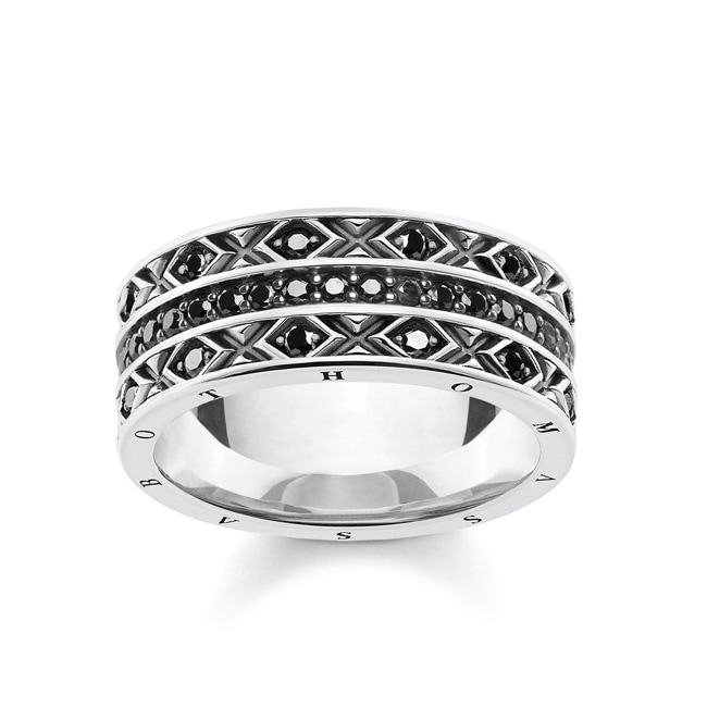 Thomas Sabo Bague Argent Sterling 925 Noirci TR2106-643-11 Taille 58