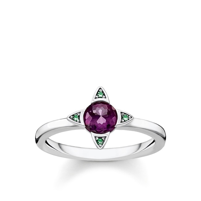 Thomas Sabo sterling silver glam & soul Ladies ring coloured stone silver - TR2263-667-13