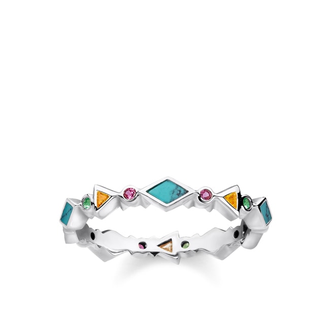 Thomas Sabo Sterling Silver Glam & Soul Damenring Farbige Steine - TR2229-984-7
