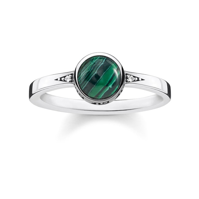 Thomas Sabo Sterling Silver Glam & Soul Damenring Grüner Stein - TR2177-880-6