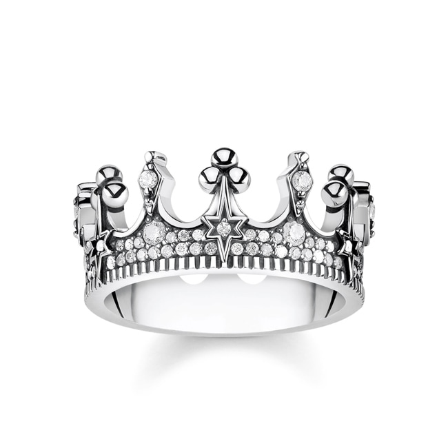 Thomas Sabo Sterling Silver Glam & Soul Damenring Royalty Krone Silber - TR2224-643-14