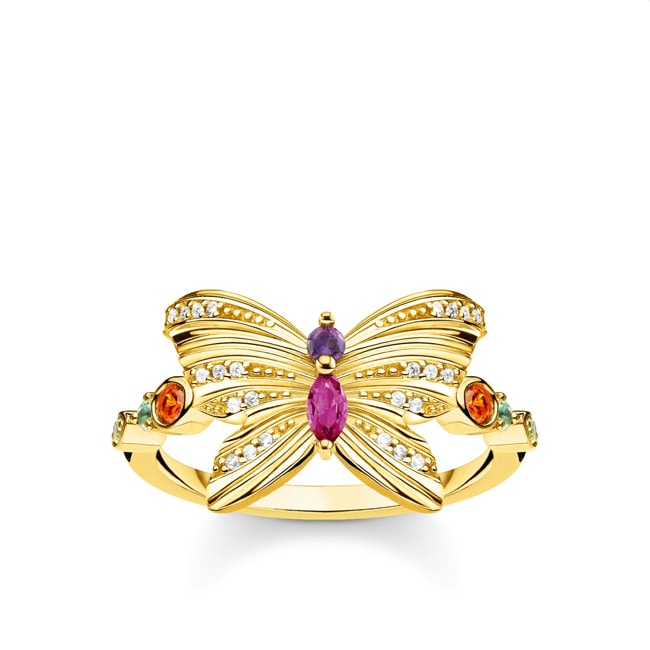 Thomas Sabo Sterling Silver Glam & Soul Bague Papillon Or - TR2285-488-7