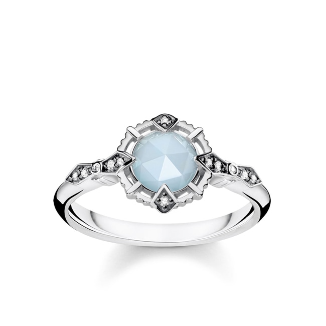 Thomas Sabo Sterling Silver Glam & Soul Damenring Vintage Hellblau - D_TR0043-902-31