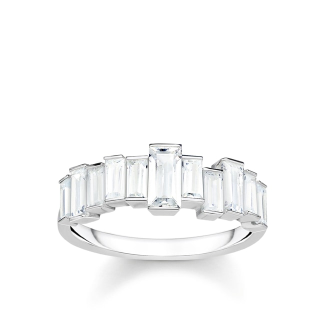 Thomas Sabo sterling silver glam & soul Ladies ring white stone baguette-Cut - TR2269-051-14