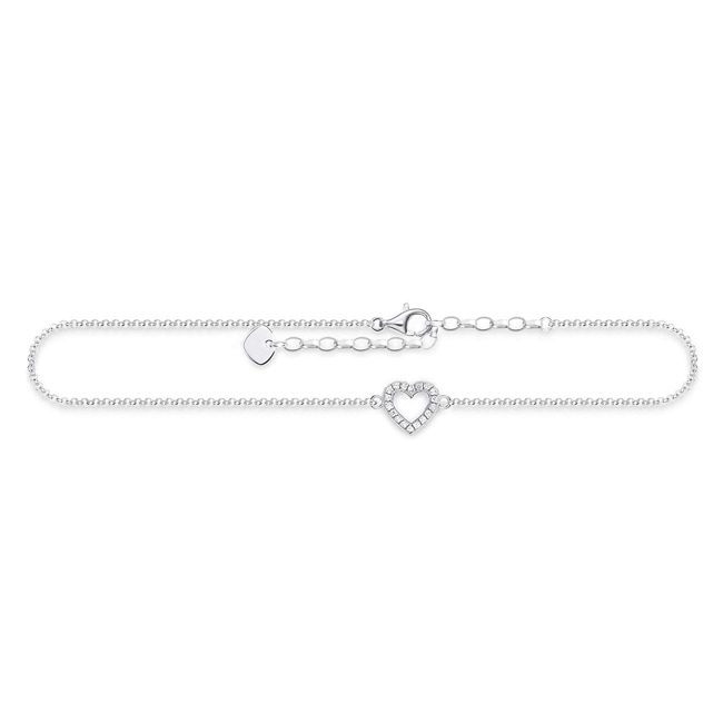 Thomas Sabo sterling silver glam & soul Anklet heart - AK0007-051-14-L27v