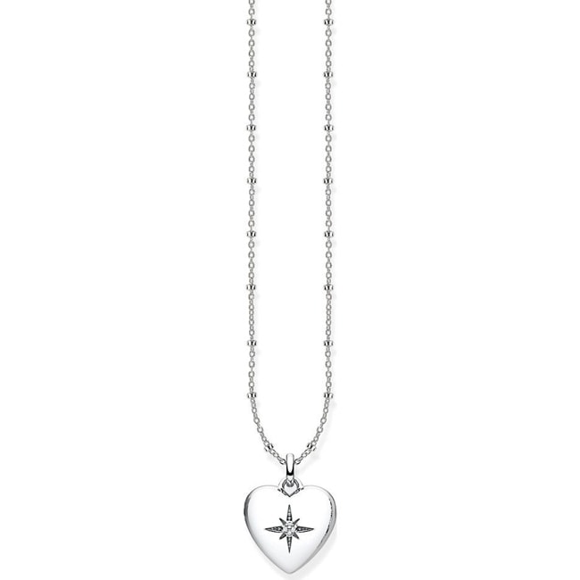 Thomas Sabo Sterling Silver Glam & Soul Kette Herzmedaillon Silber - D_KE0035-356-14-L45v