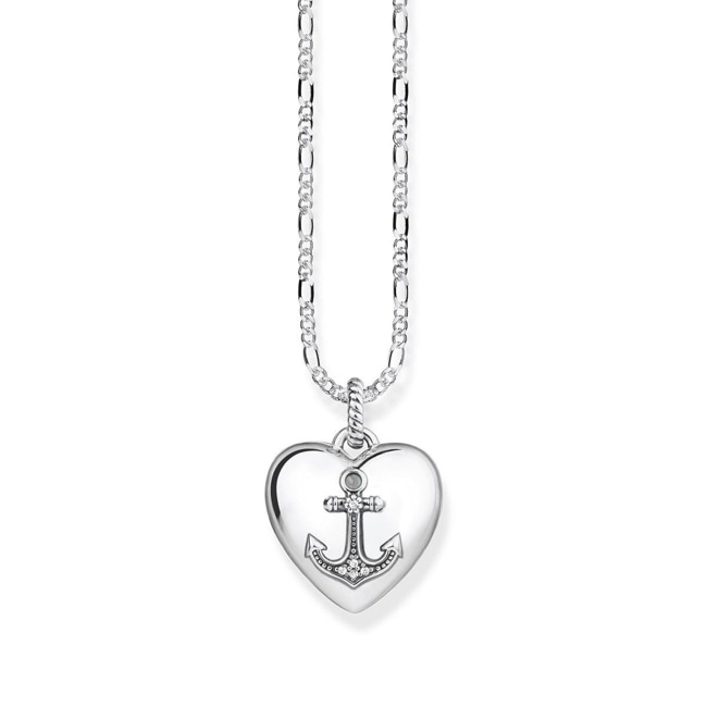 Thomas Sabo Sterling Silver Glam & Soul Kette Herzmedaillon Anker - D_KE0039-356-14-L45v