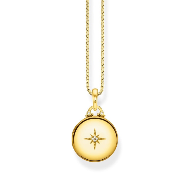 Thomas Sabo sterling silver glam & soul chain Medaillon gold edge - D_KE0036-924-14-L45v