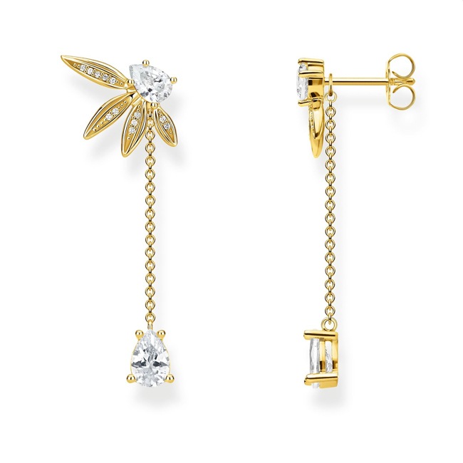 H2105 414 14 Thomas Sabo sterling silver glam soul earring leaves gold