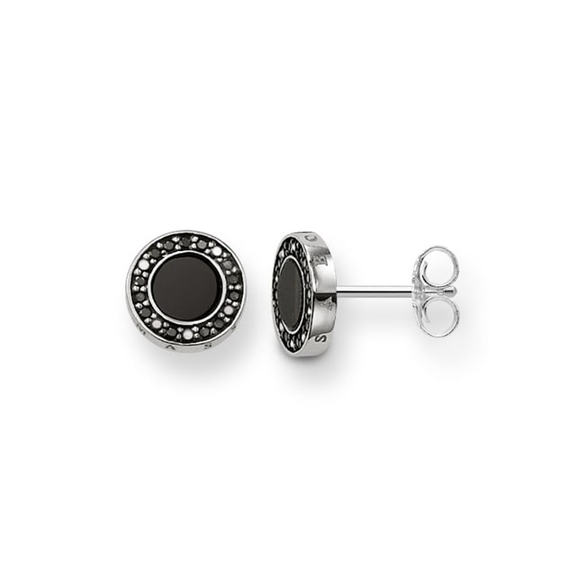 Thomas Sabo sterling silver glam & soul stud earrings Classic Pavé black - H1861-641-11
