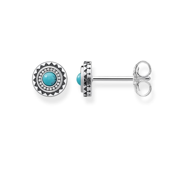 Thomas Sabo Sterling Silver Glam & Soul Clous d'oreilles Ethnique Turquoise - H1960-878-17