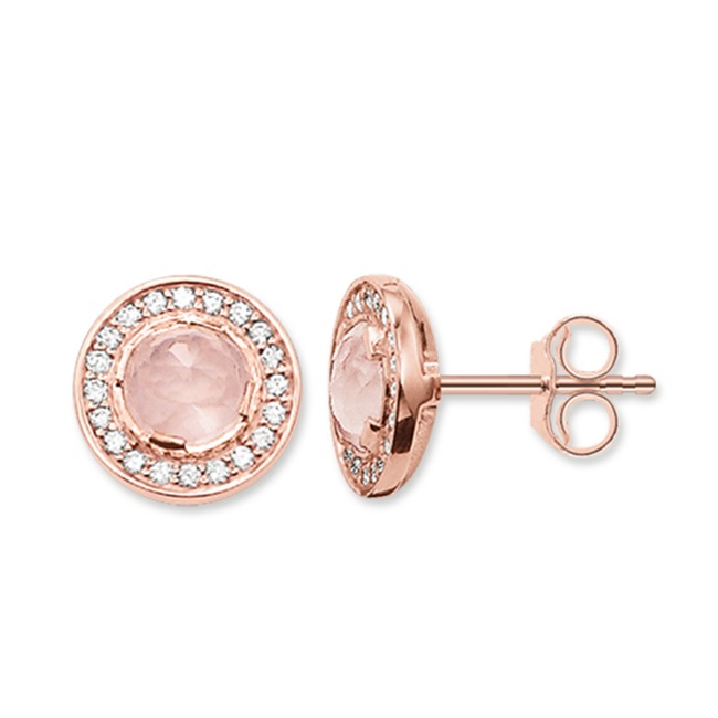 Thomas Sabo sterling silver glam & soul stud earrings light of luna pink - H1858-417-9