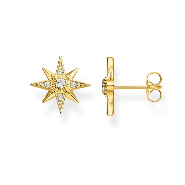 Thomas Sabo sterling silver glam & soul stud earrings star gold - H2081-414-14