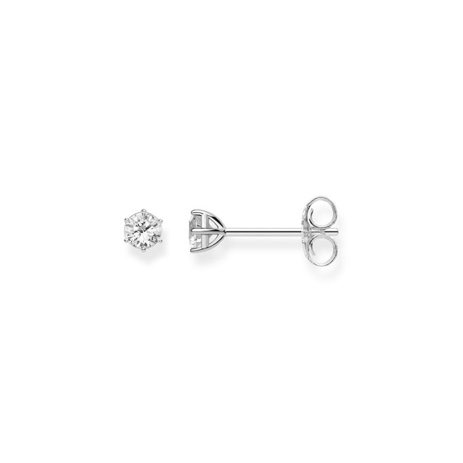 Thomas Sabo sterling silver glam & soul stud earrings white stone - H1964-051-14