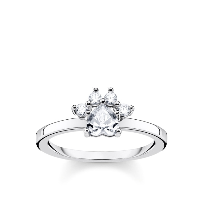 Thomas Sabo Sterling Silver Glam & Soul Ring Pfote Katze Silber - TR2289-643-14