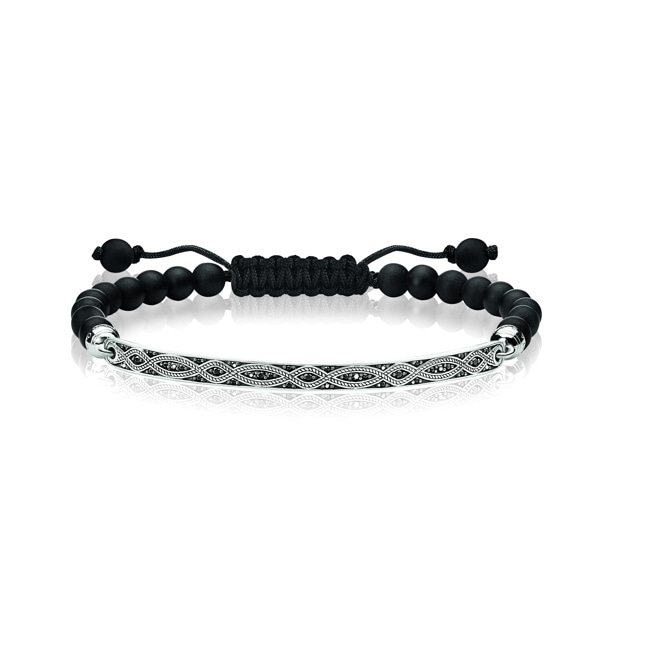 Thomas Sabo Sterling Silver Love Bridge Bracelet Love Knot Noir - LBA0131-810-11-L24V