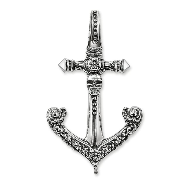Thomas Sabo Sterling Silver Rebel at Heart Pendentif Ancre à Tête de Mort - PE501-001-12
