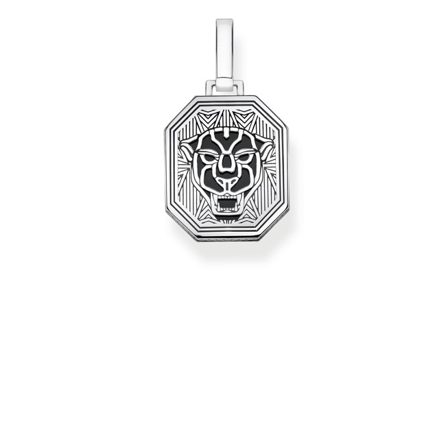 Thomas Sabo sterling silver rebel at heart pendant black cat - PE862-698-11