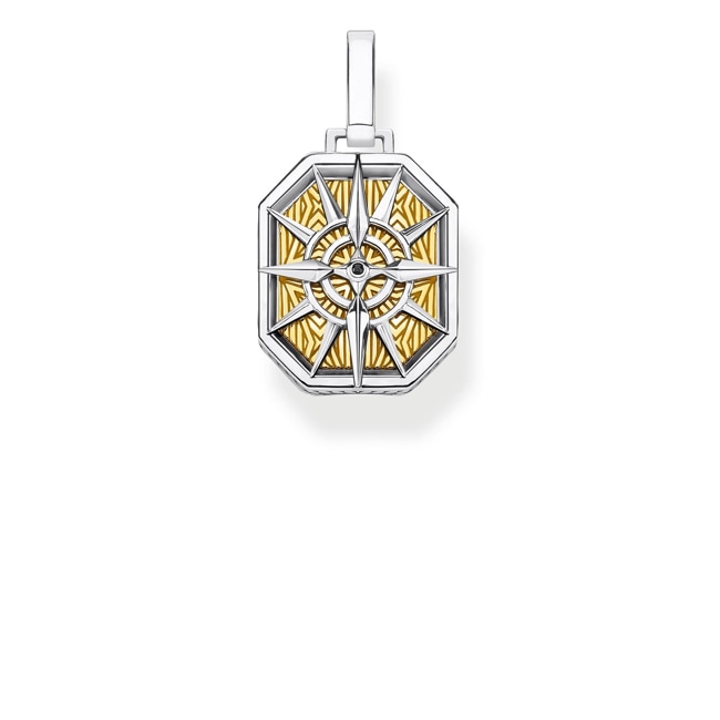 Thomas Sabo sterling silver rebel at heart pendant Compass gold - PE867-849-7