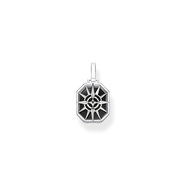 Thomas Sabo Sterling Silver Rebel at Heart Anhänger Kompass Stern schwarz - PE911-641-11
