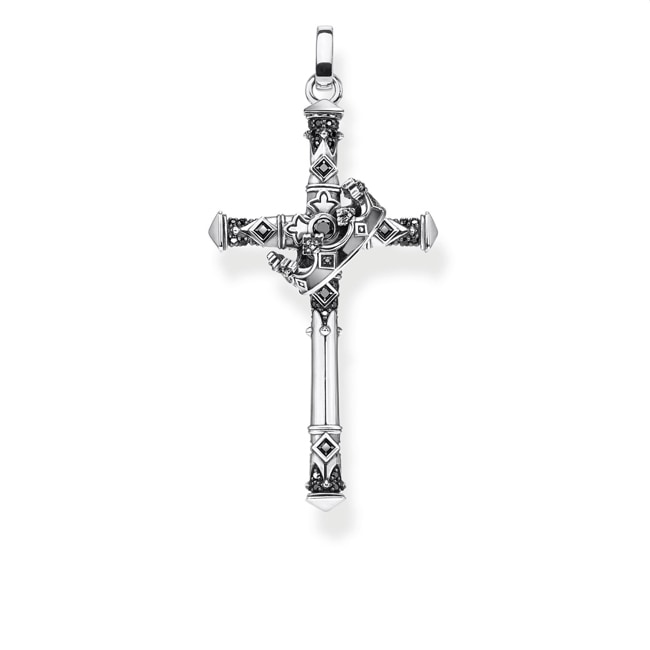 Thomas Sabo sterling silver rebel at heart pendant cross & crown Thomas Sabo sterling silver rebel at heart pendant cross & crown - PE886-643-11