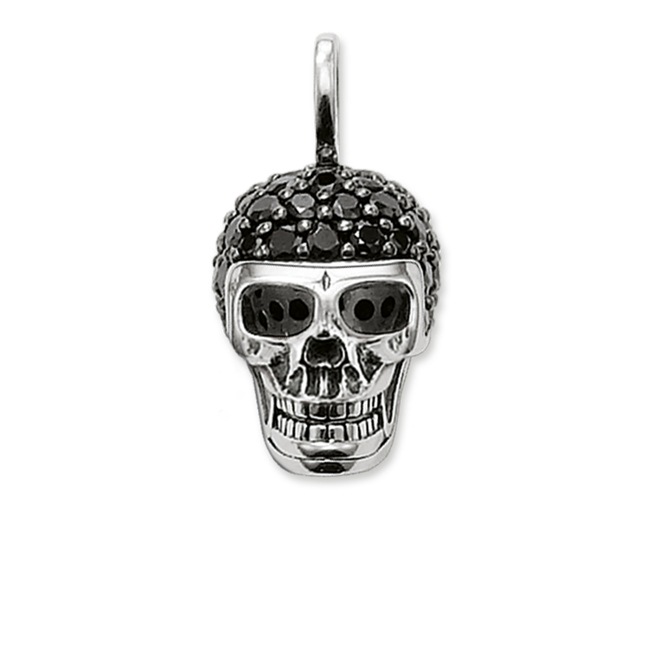 Thomas Sabo Sterling Silver Rebel at Heart Pendentif Tête de Mort avec Pavé - PE480-051-11
