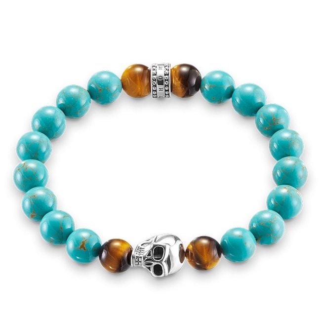 Thomas Sabo sterling silver rebel at heart bracelet Ethnic skull - A1560-936-17