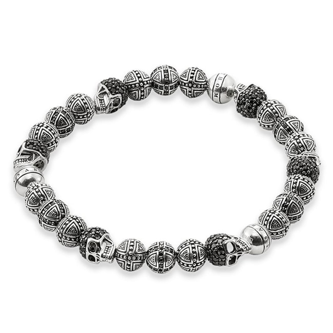 Thomas Sabo sterling silver rebel at heart bracelet cross and skull - A1177-051-11