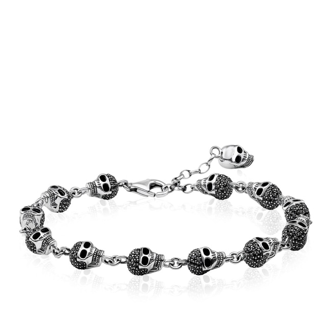 Thomas Sabo sterling silver rebel at heart bracelet skulls Pavé - A1699-643-11-L19V
