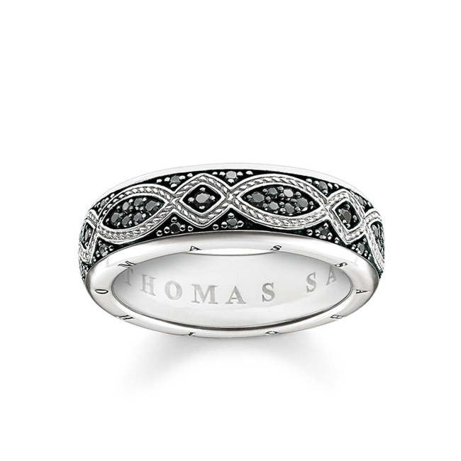 Thomas Sabo sterling silver rebel at heart band ring love Knot - TR2087-643-11