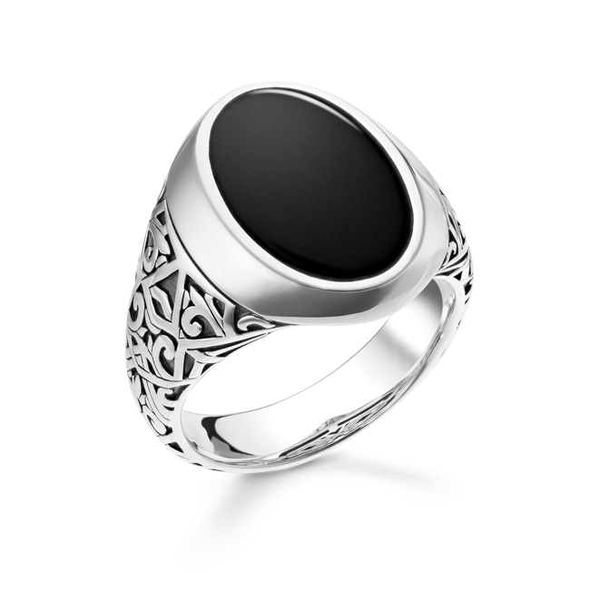 Thomas Sabo Sterling Silver Rebel at Heart Herrenring Schwarz - TR2242-698-11