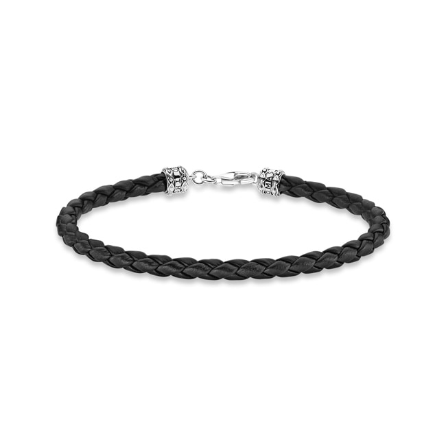 Thomas Sabo Sterling Silver Rebel at Heart Lederarmband schwarz - A2011-682-11