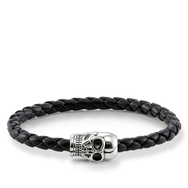 Thomas Sabo Sterling Silver Rebel at Heart Lederarmband Totenkopf  - UB0010-823-11