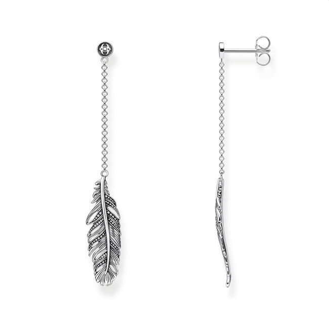 Thomas Sabo Sterling Silver Rebel at Heart Clous d'oreilles Plume - H2109-637-21