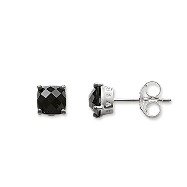 Thomas Sabo sterling silver glam & soul stud earrings black stone - H1629-051-11