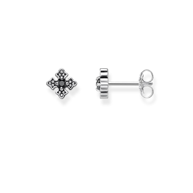 Thomas Sabo Sterling Silver Rebel at Heart Clous d'oreilles Royalty Noir - H2021-643-11