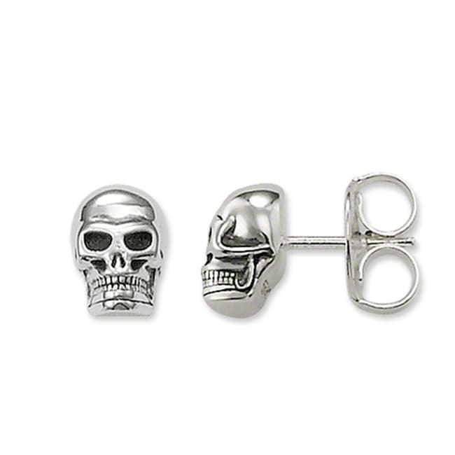 Thomas Sabo sterling silver rebel at heart stud earrings skull - H1731-001-12