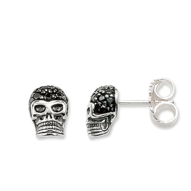 Thomas Sabo sterling silver rebel at heart stud earrings skull - H1772-051-11