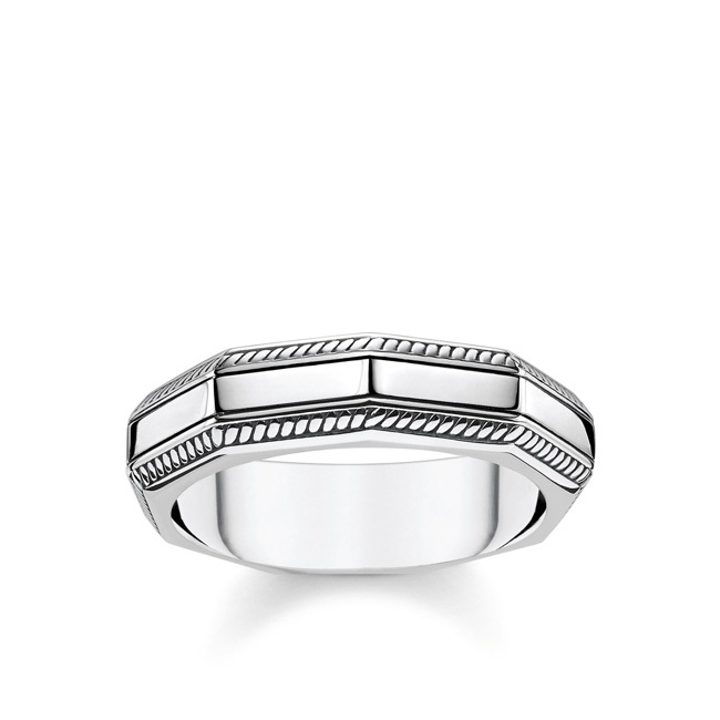 Thomas Sabo Sterling Silver Rebel at Heart Ring Eckig Silber - TR2276-637-21