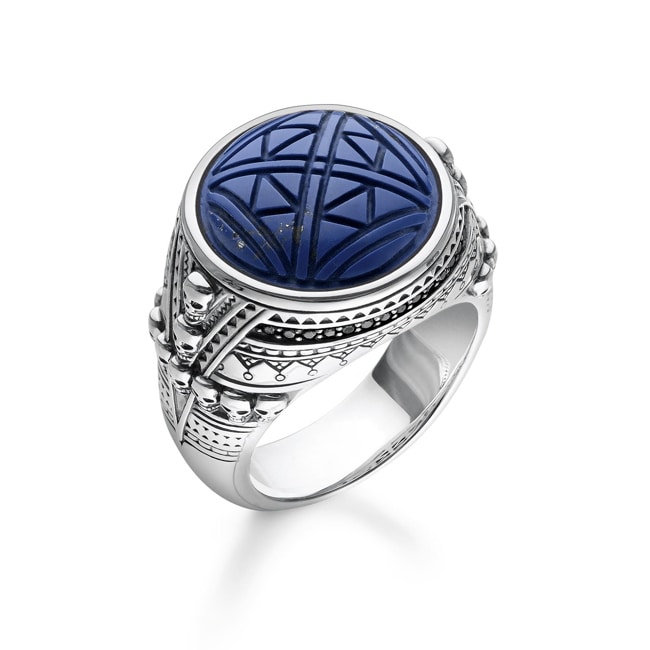 Thomas Sabo sterling silver rebel at heart Ring ethno skulls blue - TR2204-534-1