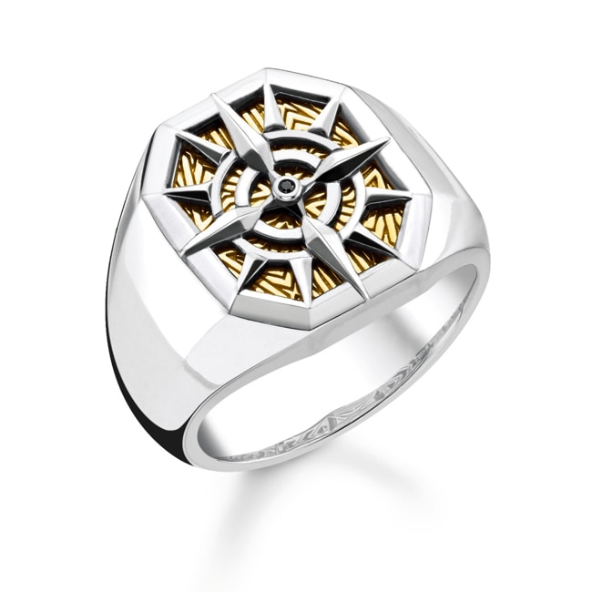 Thomas Sabo sterling silver rebel at heart Ring Compass gold - TR2278-849-7