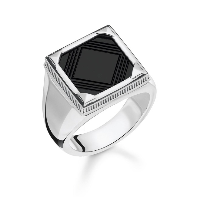 Thomas Sabo sterling silver rebel at heart Ring Onyx - TR2211-698-11
